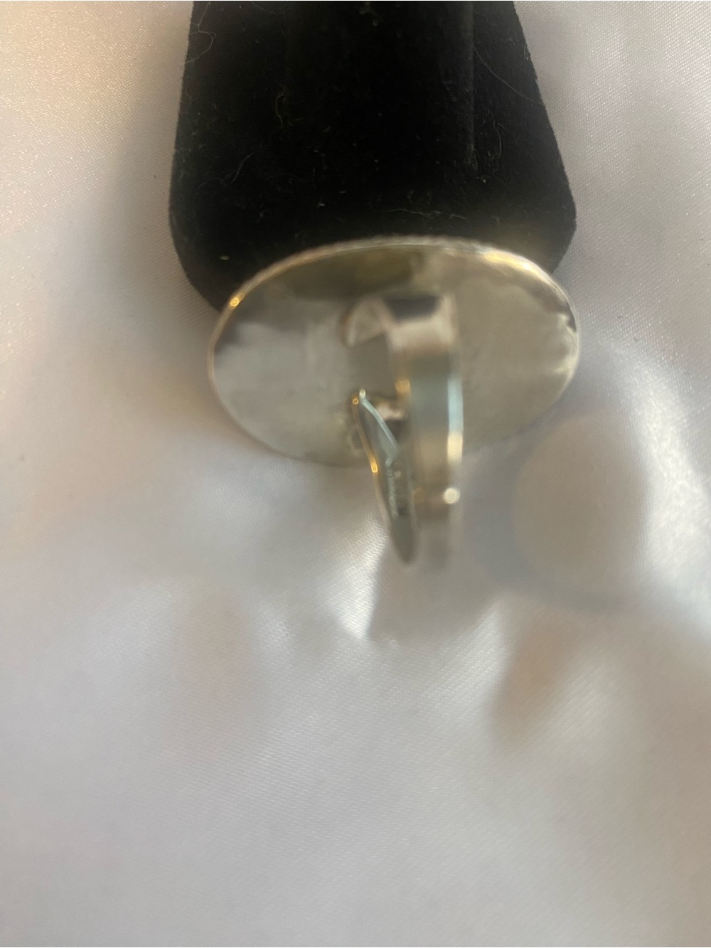 Sterling Silver and Lapis Lazuli Oval Stone Cocktail Ring - Picture 2 of 3